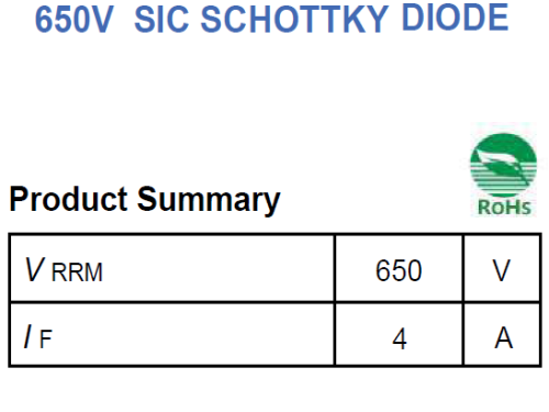 安森德ASDsemi氮化硅Diode二极管ASC04065KQ耐压650V